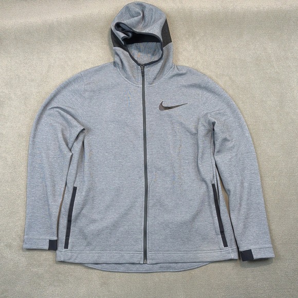 Nike Dri-FIT Hoodie Mens XL Gray Full Zip Training Jacket Scuba Hood 925612-032 — photo 2